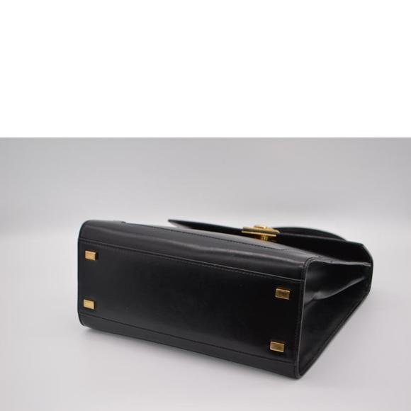 Celine Kelly Type Leather Hand Bag Noir - Picture 3 of 11
